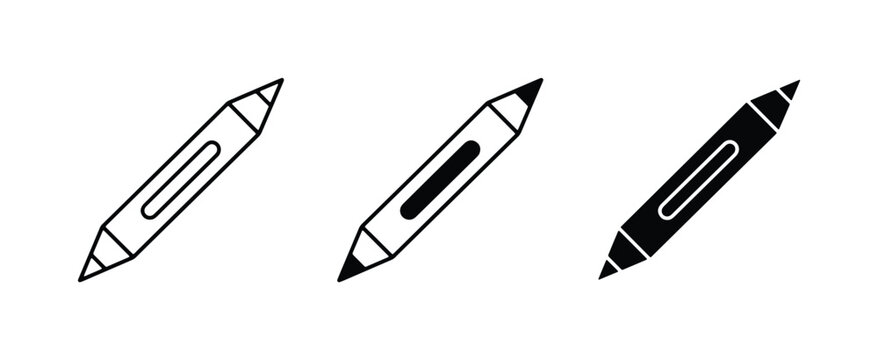 Pencil Icons, Drawing Tools, Writing Instruments, Creative Design Elements, Vector Set