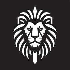 Obraz premium Majestic Lion Silhouette and Lion Head Logo Vector Design Pack