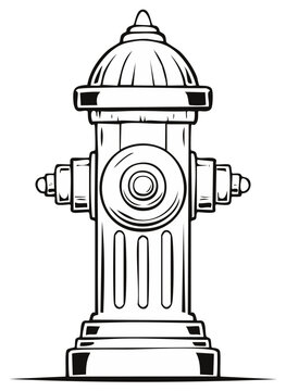 Classic Fire Hydrant Line Art Isolated Object Element