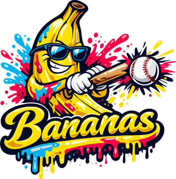  Savannah Bananas Baseball Doodle Svg, Lets Go Bananas Sv