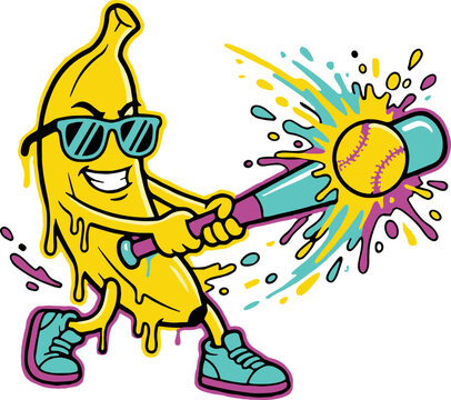 Dripping baseball banana Svg, Baseball Banana Svg