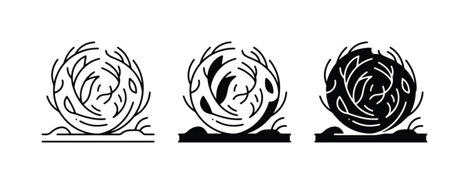 Tumbleweed Icons, Desert Plant Vector Art, Western Landscape Elements