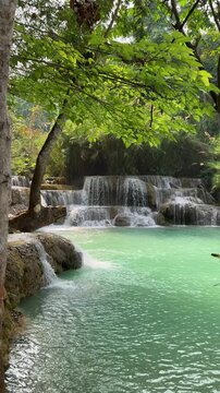 Beautiful Kuang Si Falls in Luang Prabang, Laos
