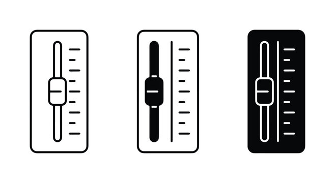 Volume Control Sliders, Audio Mixer Faders, Sound Level Adjusters, Graphic Interface Elements