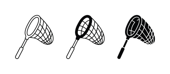 Collection of Butterfly Nets, Insect Catching Tools, Outdoor Activity Icons © Mahir