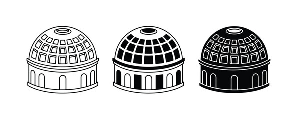 Architectural Domes, Pantheon Style Buildings, Classical Architecture Icons © Mahir