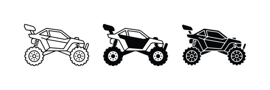 Off-road Buggy Icons, ATV Vector Set, Dune Buggy Graphics, All-Terrain Vehicle Collection