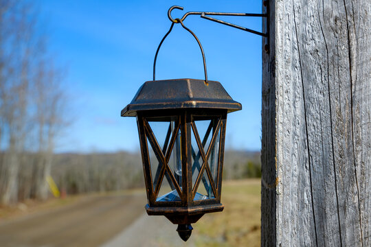 Lamp Hanging From A Post