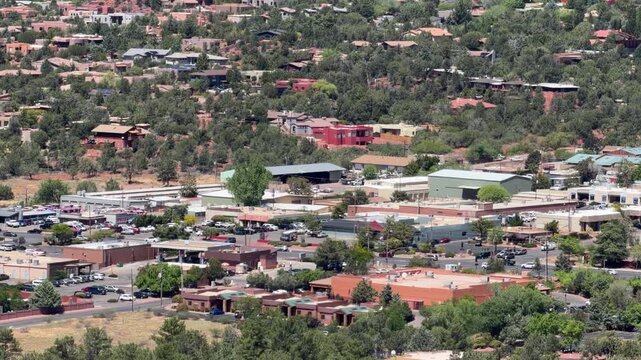 Sedona city view from a hiking trail, Arizona