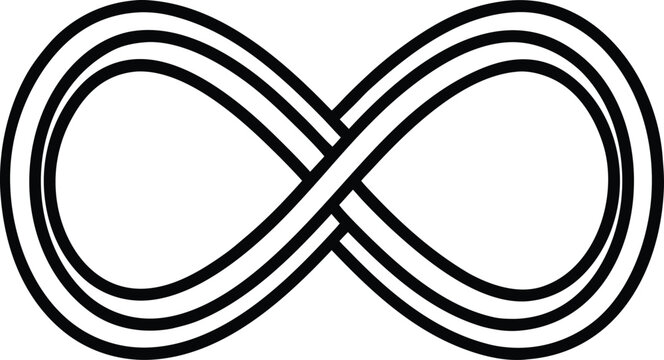 Geometric infinity symbol with multiple parallel curved lines