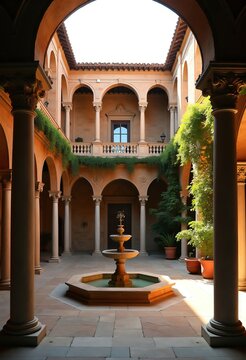 Renaissance Palazzo Courtyard Architectural Wonder Rusticated Stone Work And Splendid Cohesion