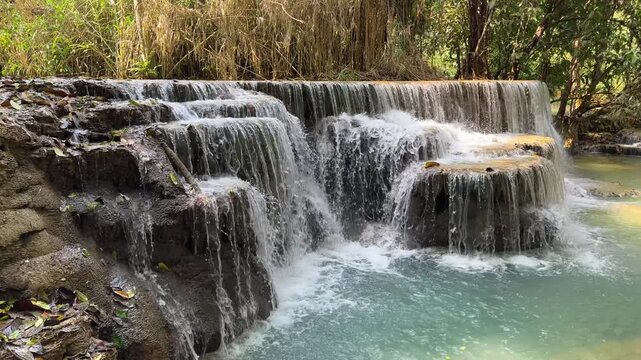 Beautiful Kuang Si Falls in Luang Prabang, Laos