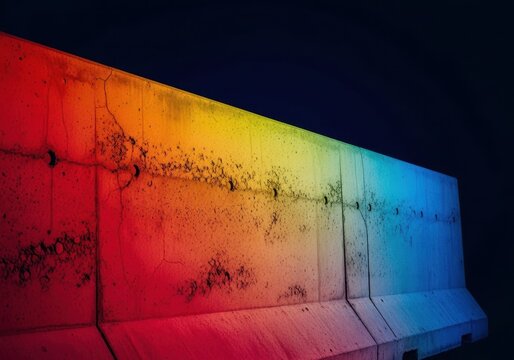 Impassable concrete barrier forming a solid wall, representing limitations, difficulty, failure, frustration, and the inability to continue, frustration, solid, stone