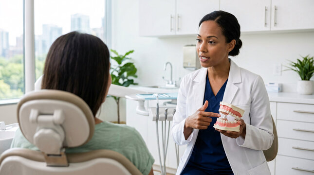M&eacute;decin consultant une patiente en cabinet
