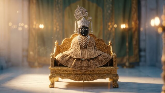 Radha Raman Ji Chandan Darshan &ndash; Elegant Vrindavan Devotional Portrait