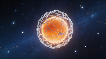 Fototapeta premium Orbital sphere in cosmic space for immersive visual experiences and creative projects