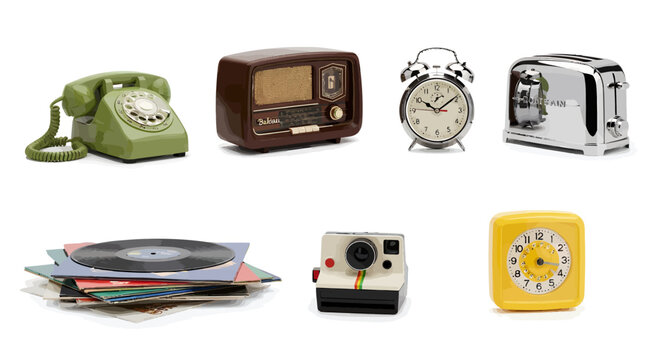 Retro technology and gadgets collection