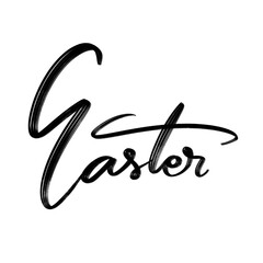Stylized "Easter" hand-lettering illustration for spring holiday greetings and seasonal celebration design © Jamper