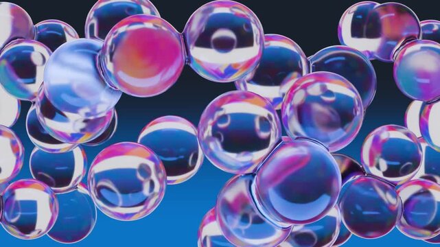 sfere colorate di gelatina in movimento 