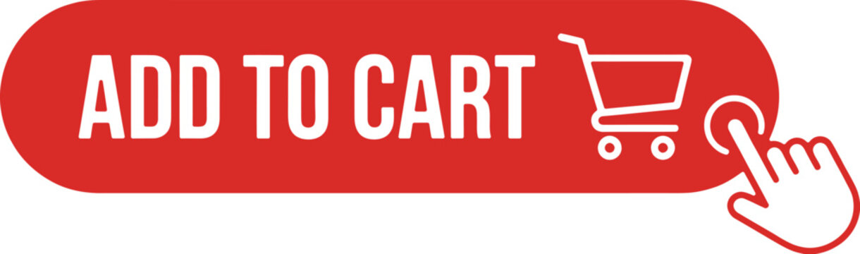 Ecommerce add to cart button with shopping cart icon for website checkout