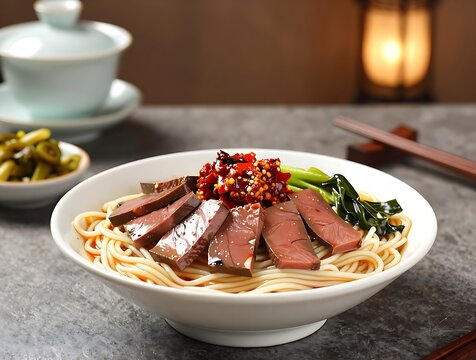 Guiyang Chang Wang Mian noodle soup with blood curd and chili oil