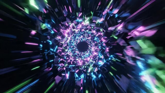 Neon shapes exploding