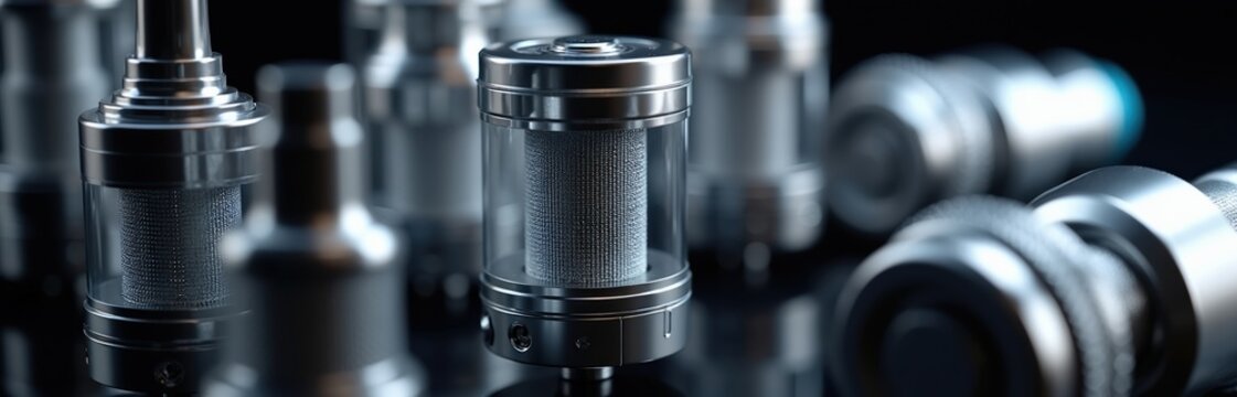 Multiple subohm vape tank atomizers with mesh coils. These devices generate dense vapor clouds for an intense vaping experience. Designed for advanced users seeking custom mods and high performance.