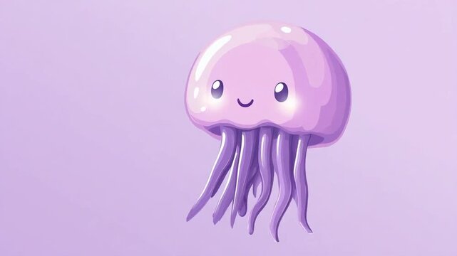 An adorable, cartoon-style jellyfish illustration floats gracefully. Its cheerful expression and soft colors add a touch of whimsy and wonder.