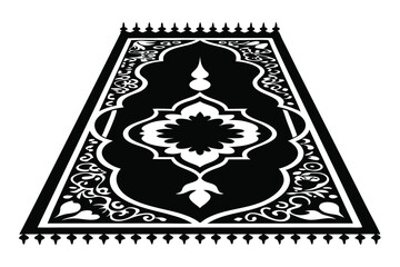 Obraz premium rendered carpet silhouette line art vector illustration with a white background
