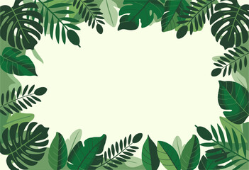 Fototapeta premium Beautiful Green Leaf Frame for Invitations and Eco-Friendly Designs