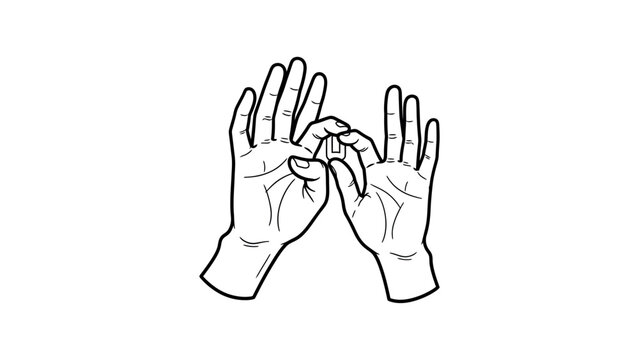 Two hands with interlocked fingers gesture.