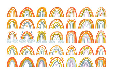 Naklejka premium Rainbow Collection Pattern Set Cartoon
