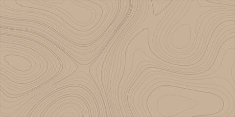 Brown topographic map background with abstract wavy lines and organic contour pattern. A high-quality minimalist background featuring light brown earth tones and sleek topographic contour lines. © Creative Lis