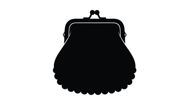 Black purse silhouette on a white background silhouette