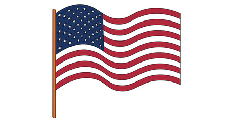 Fototapeta premium Flag of USA, The United States of America. American national symbol in official colors. Template icon. Abstract vector background.