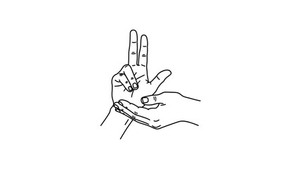 Hand making a sign language gesture. © Vania