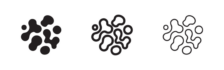Organic abstract liquid blob shapes icon set for biology or camouflage © liubomir118809