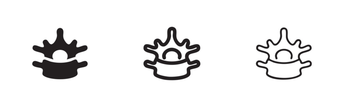 Human vertebra icons set for spinal health anatomy