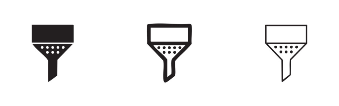 Data Filter Funnel Icons Set for Information Processing