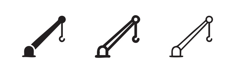 Construction Crane Arm and Lifting Machinery Icon Set © liubomir118809
