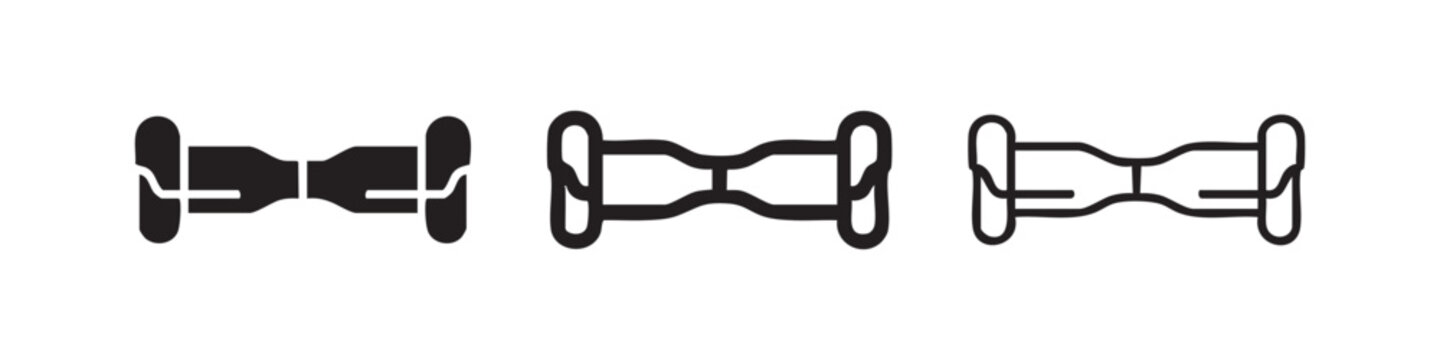 Hoverboard Electric Scooter Personal Transportation Icon Set