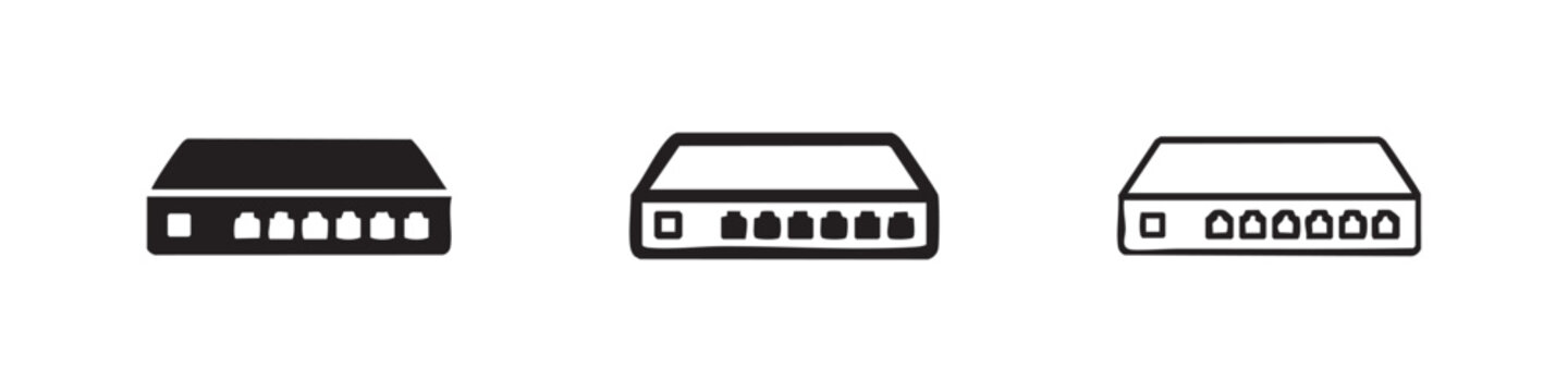 Network Switch and Ethernet Hub Device Icon Set