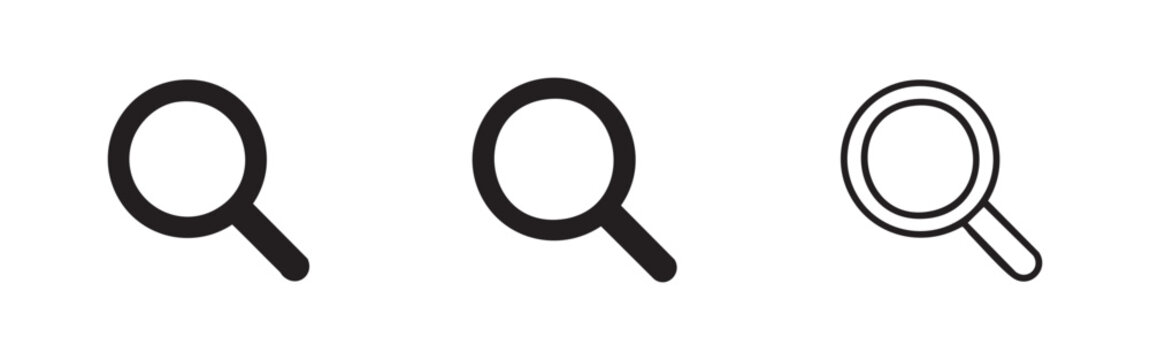 Magnifying Glass Search and Zoom Icon Set