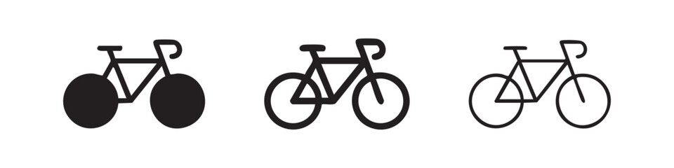 Fototapeta premium Bicycle Icons Set - Cycling, Sport, and Eco-Friendly Transportation