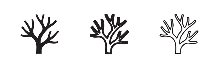 Coral or Bare Tree Icon Set - Vector Nature and Organic Graphics © liubomir118809