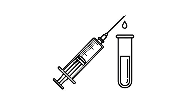 Syringe and test tube medical equipment.