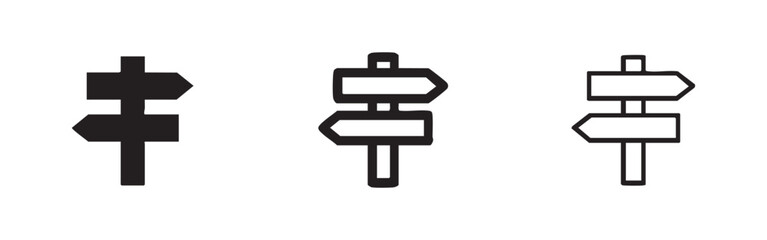 Road Signpost Icon Set - Direction, Travel, Choice, and Guidance Symbol © liubomir118809