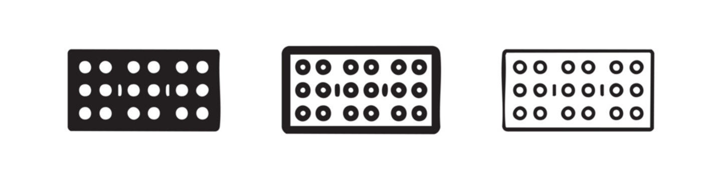 Binary Code / Digital Data Board Icon Set - Computing and Technology Symbol
