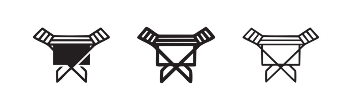 Electricity power line tower icon set in solid, outline, and hand-drawn styles, for energy infrastructure.