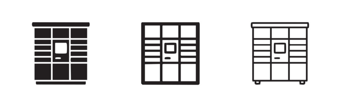 Locker Icon: Solid, Outline, and Simple Line Styles